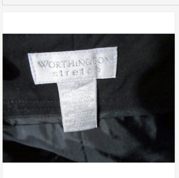 WORTHINGTON Pencil Skirt 16 Black stretch w/ slit - Picture 4 of 4